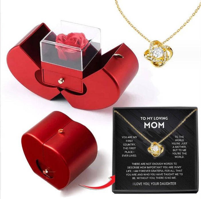 Gift Box For Her , with beautiful gold plated necklace w/ infinity pendant with cubic zirconia stones… and a message!!