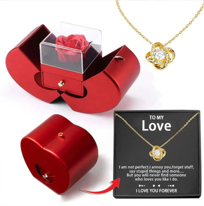 Gift Box For Her , with beautiful gold plated necklace w/ infinity pendant with cubic zirconia stones… and a message!!