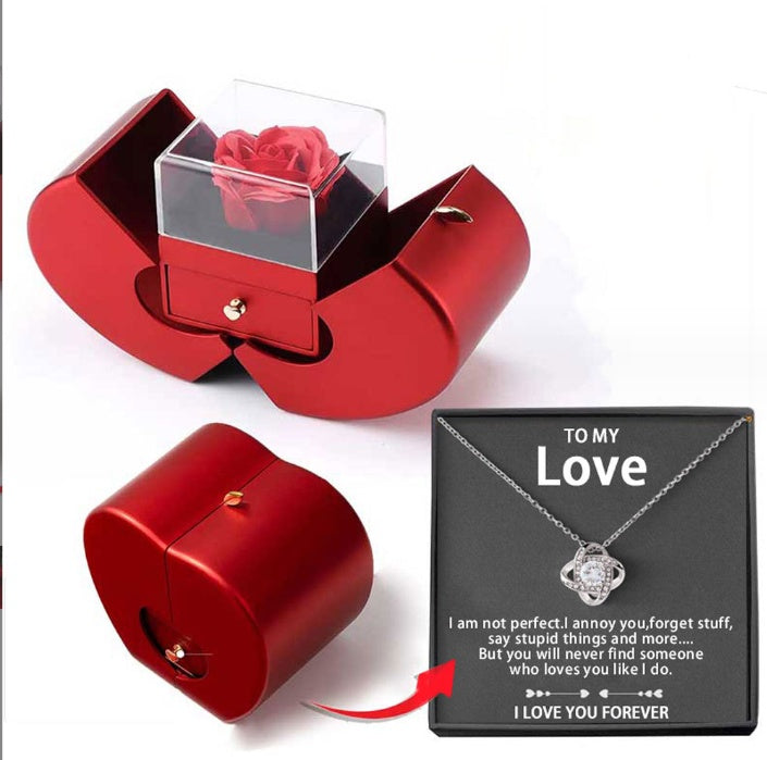 Gift Box For Her , with beautiful gold plated necklace w/ infinity pendant with cubic zirconia stones… and a message!!